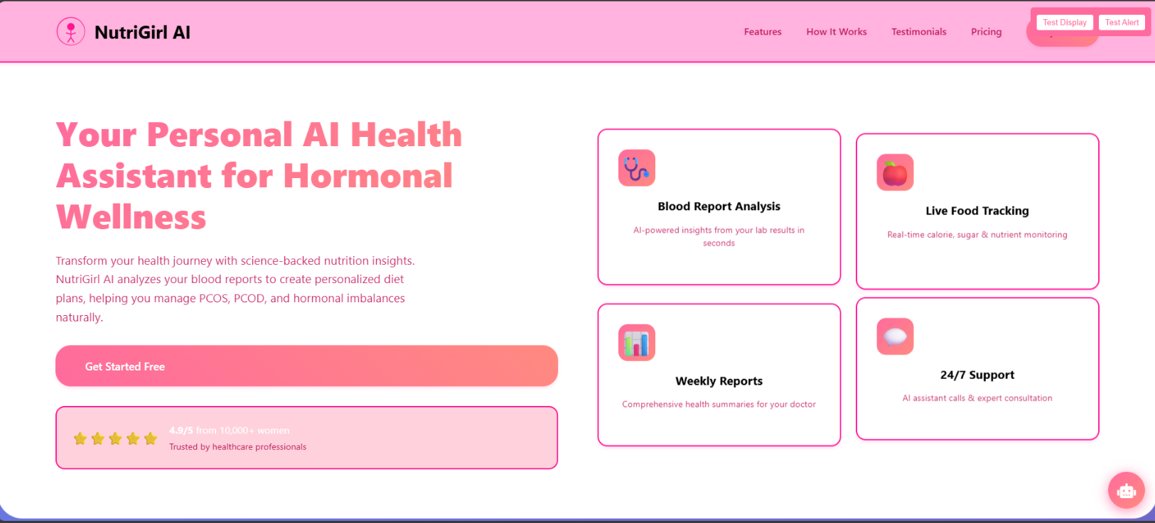 NutriGirl AI project screenshot