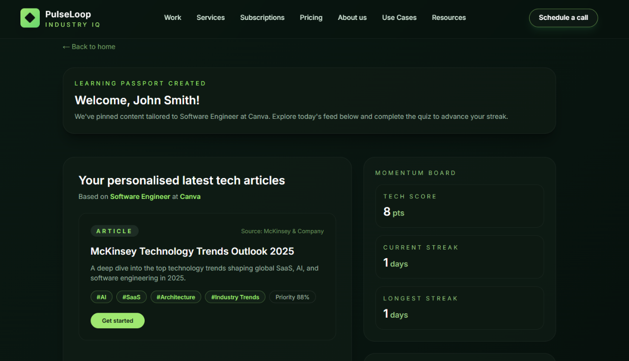 PulseLoop project screenshot